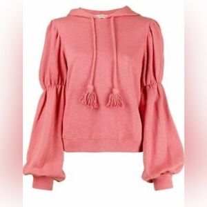 Ulla Johnson Pink Hoodie with Balloon Sleeves